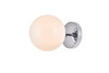 Living District LD2451C Mimi six inch dual flush mount and bath sconce in chrome with frosted glass