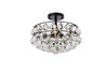 Elegant Lighting 1107F14BK Savannah 14 inch flush mount in black