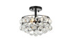 Elegant Lighting 1107F12BK Savannah 12 inch flush mount in black