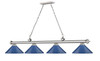 Z-LITE 2306-4BN-MNB 4 Light Billiard, Brushed Nickel