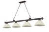 Z-LITE 2306-4BRZ-AGM14 4 Light Billiard, Bronze Z-LITE 2306-4BRZ-AGM14 4 Light Billiard, Bronze