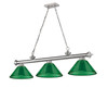 Z-LITE 2306-3BN-ARG 3 Light Billiard, Brushed Nickel