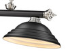 Z-LITE 2306-3MB-BN-SMB 3 Light Billiard, Matte Black + Brushed Nickel