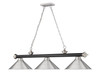 Z-LITE 2306-3MB-BN-BN15 3 Light Billiard, Matte Black + Brushed Nickel