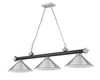 Z-LITE 2306-3MB-BN-BN15 3 Light Billiard, Matte Black + Brushed Nickel