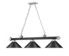 Z-LITE 2306-3MB-BN-MB15 3 Light Billiard, Matte Black + Brushed Nickel