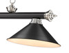 Z-LITE 2306-3MB-BN-MB15 3 Light Billiard, Matte Black + Brushed Nickel