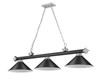 Z-LITE 2306-3MB-BN-MB15 3 Light Billiard, Matte Black + Brushed Nickel