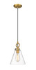 Z-LITE 3034P8-RB 1 Light Pendant, Rubbed Brass