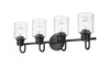 Z-LITE 340-4V-MB 4 Light Vanity, Matte Black