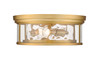 Z-LITE 493F3-OBR 3 Light Flush Mount, Olde Brass