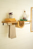 KALALOU NKC2379 WOODEN SHELF WITH ANTIQUE BRASS TOWEL RACK