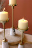 KALALOU NTK1006 SET OF THREE BRASS TAPER CANDLE HOLDERS WITH MARBLE BASES