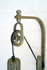 KALALOU NNL2734 ANTIQUE BRASS PULLEY WALL LAMP WITH WIRE BRASS SHADE