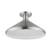 LIVEX LIGHTING 41020-66 1 Light Brushed Aluminum Semi-Flush Mount