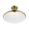 LIVEX LIGHTING 40950-01 1 Light Antique Brass Semi-Flush Mount