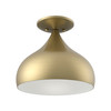 LIVEX LIGHTING 40980-01 1 Light Antique Brass Semi-Flush Mount