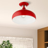 LIVEX LIGHTING 41050-72 1 Light Shiny Red Semi-Flush Mount