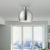 LIVEX LIGHTING 43390-66 1 Light Brushed Aluminum Semi-Flush Mount