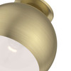 LIVEX LIGHTING 40800-01 1 Light Antique Brass Flush Mount