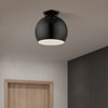 LIVEX LIGHTING 43390-68 1 Light Shiny Black Semi-Flush Mount