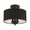 LIVEX LIGHTING 43441-04 3 Light Black Semi-Flush Mount