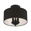 LIVEX LIGHTING 43441-04 3 Light Black Semi-Flush Mount