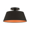 LIVEX LIGHTING 51357-04 1 Light Black Semi-Flush Mount