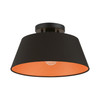 LIVEX LIGHTING 51357-04 1 Light Black Semi-Flush Mount