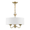 LIVEX LIGHTING 41773-01 3 Light Antique Brass Pendant Chandelier