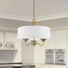 LIVEX LIGHTING 41773-01 3 Light Antique Brass Pendant Chandelier