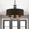 LIVEX LIGHTING 45123-04 3 Light Black Pendant Chandelier