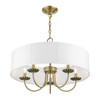 LIVEX LIGHTING 42985-01 5 Light Antique Brass Pendant Chandelier