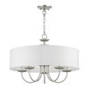 LIVEX LIGHTING 42985-91 5 Light Brushed Nickel Pendant Chandelier