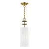 LIVEX LIGHTING 42981-01 1 Antique Brass Mini Pendant