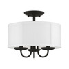 LIVEX LIGHTING 42987-04 3 Light Black Semi-Flush Mount