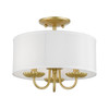 LIVEX LIGHTING 42987-33 3 Light Soft Gold Semi-Flush Mount