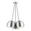 LIVEX LIGHTING 43393-66 3 Light Polished Aluminum Globe Pendant