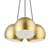 LIVEX LIGHTING 43393-33 3 Light Polished Gold Globe Pendant