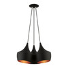 LIVEX LIGHTING 41083-04 3 Light Black Cluster Pendant