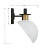 CRYSTORAMA GIG-811-BK-AG Gigi 1 Light Black & Aged Brass Wall Mount