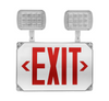 NICOR ECL51UNVWHR2 ECL5 Series LED Wet Location Emergency Exit Sign with Adjustable Light Heads, Red Lettering
