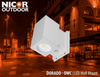 NICOR OWCQ4D1022MV40WH Dorado 22W Square LED Outdoor Wall Mount Cylinder Light, 4000K, White