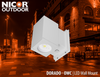 NICOR OWCQ4U1033MV50WH Dorado 33W Square LED Outdoor Wall Mount Cylinder Up/Down Light, 5000K, White