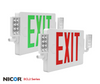 NICOR ECL21UNVWHR2 ECL2 Series Slim LED Emergency Exit Sign Combo, Red Lettering