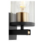 Quorum 529-1-6980 Empire 1-Light Wall Mount,Textured Black W/ Aged Brass