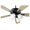 Quorum 4525-459 4-Light Ceiling Fan,Matte Black