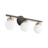 Quorum 506-3-6980 Nimbus 3-Light Vanity Light,Textured Black W/ Aged Brass