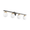 Quorum 506-4-6980 Nimbus 4-Light Vanity Light,Textured Black W/ Aged Brass