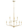 Quorum 657-9-80 Harmony 9-Light Chandelier,Aged Brass